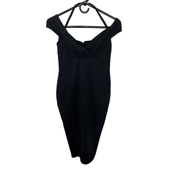 Nookie Athena Bodycon Evening Glam Halter Midi Dress Black NWT Medium - Picture 2 of 9